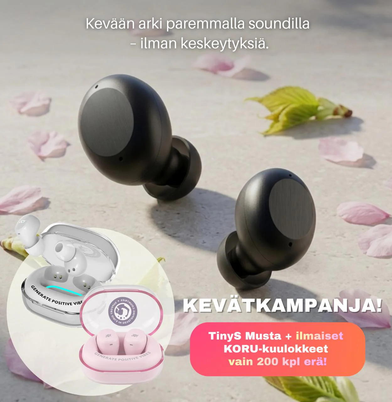 TinyS Naisille suunnitellut nappikuulokkeet
